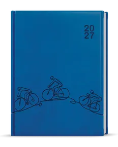 Täglicher Terminkalender - Adam - Vivella mit Prägung - B6 - Hellblau - Fahrrad